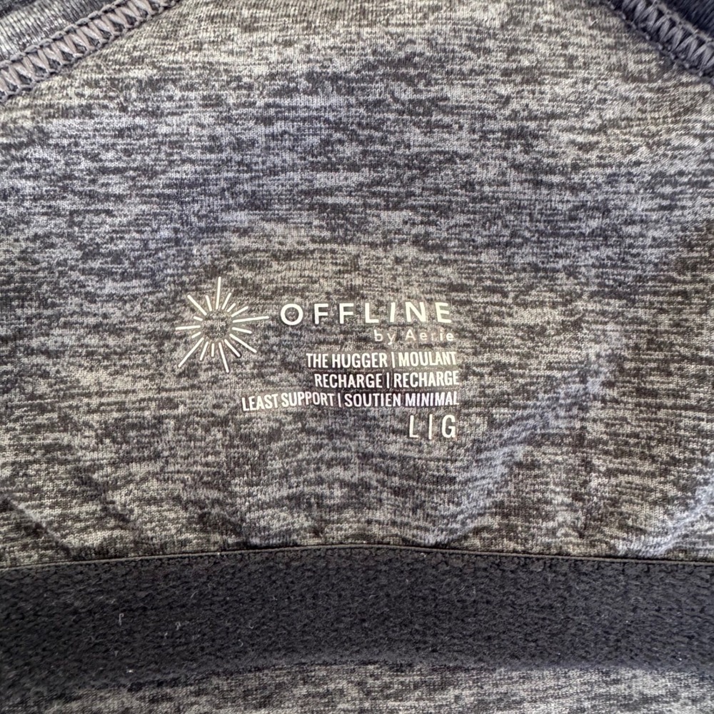 OFFLINE by Aerie The Hugger Recharge Black Longline Bra Workout Top Size Large - Picture 8 of 9